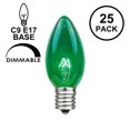 thumbnail image 6 of Novelty Lights Green C9 Incandescent Traditional Vintage Christmas Replacement Bulbs 25 Pack, 6 of 7