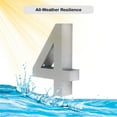 thumbnail image 3 of MSH Modern Stainless Hardware 6 Inch 3D Stainless Steel House Number 4, 3 of 4