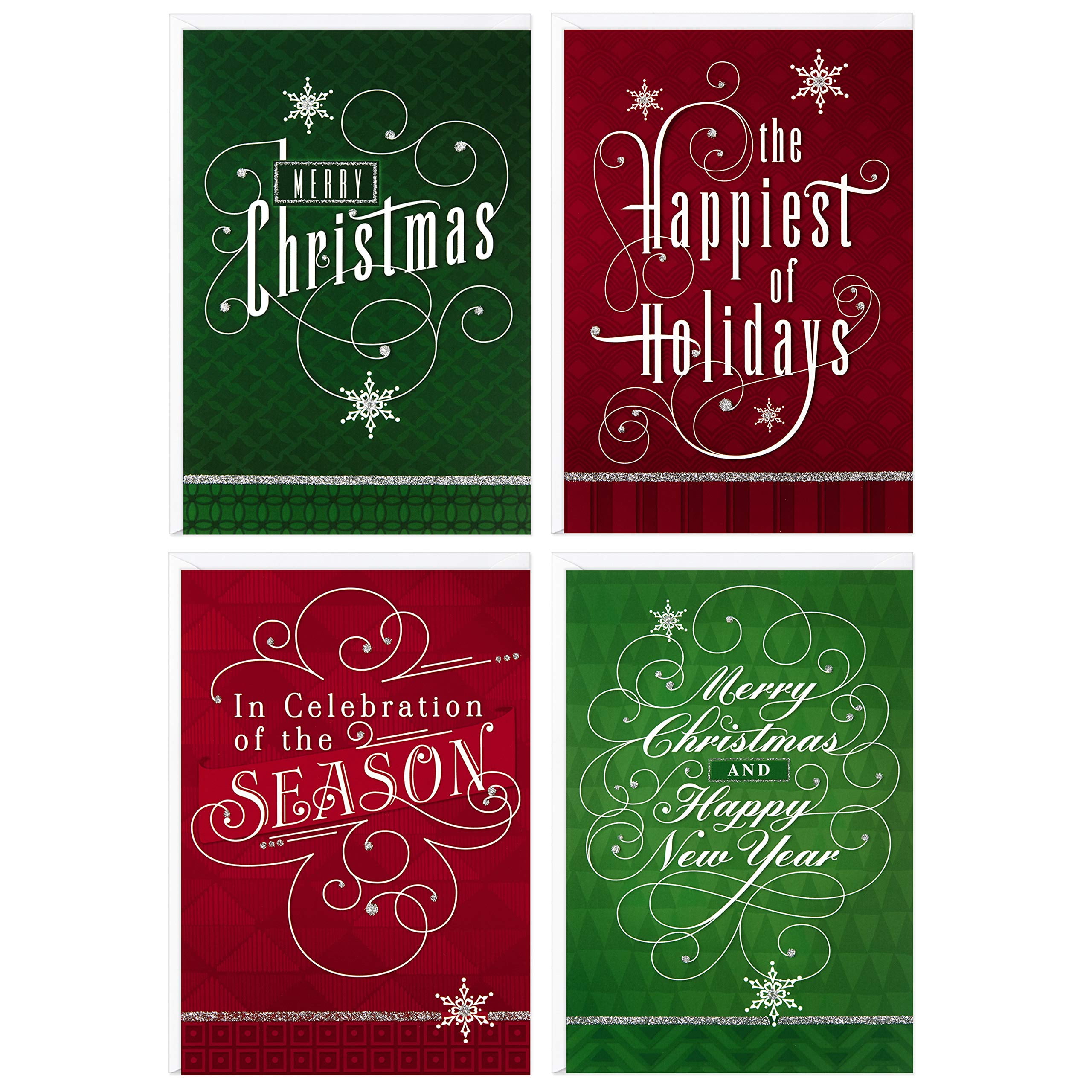Image Arts Boxed Christmas Cards Assortment, Elegant Lettering (4