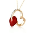 thumbnail image 2 of Galaxy Gold 14k 24" Solid Yellow Gold Heart Necklace Diamond & Ruby, 2 of 3