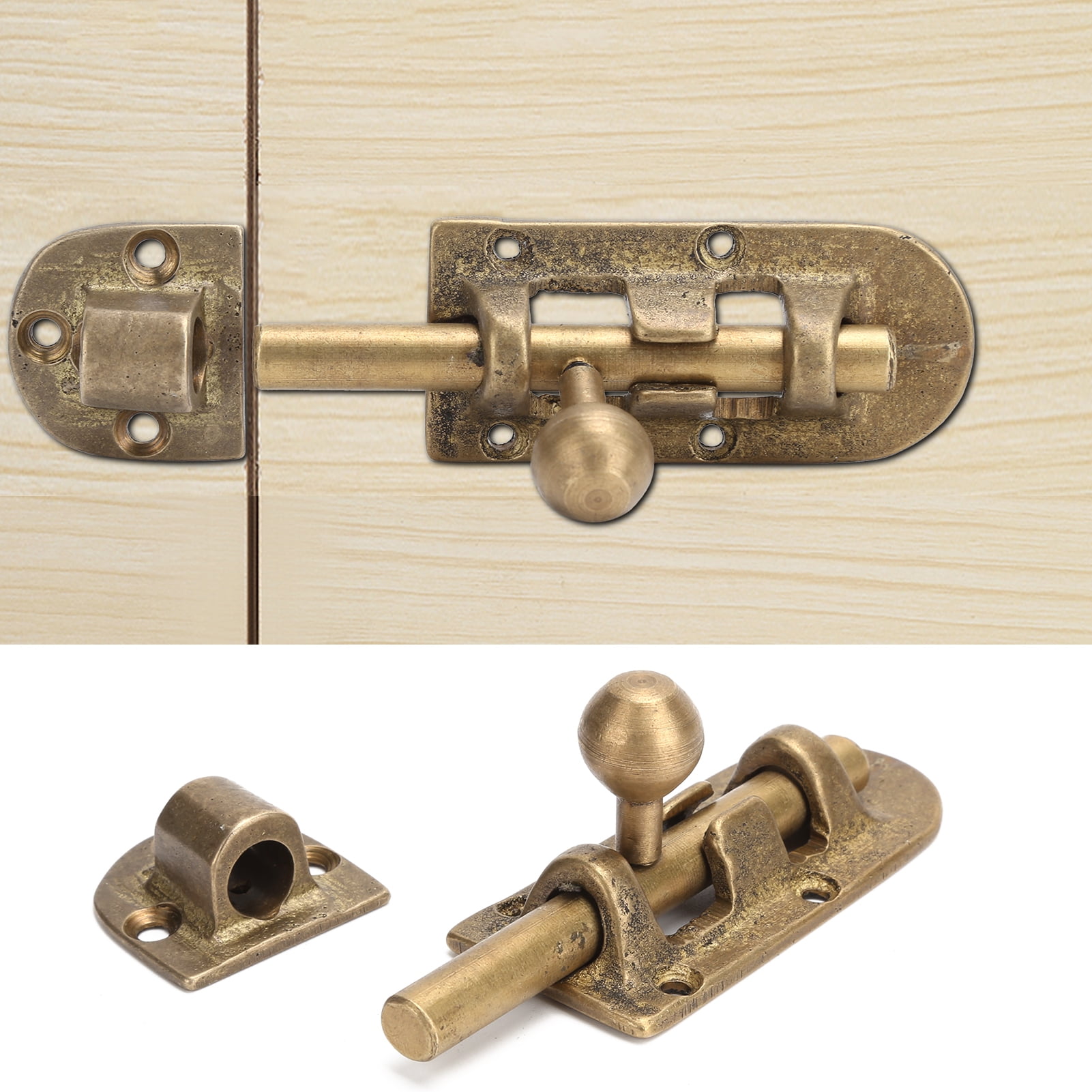 Mgaxyff Vintage Brass Door Latch Antique Door Window Bolts Buckle Sliding Lock Hardware Fittings,Sliding Bolts,Sliding Lock