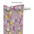 thumbnail image 5 of Lemon Tree Birds Kitchen Valances for Windows Farmhouse Linen Window Valance Curtain for Living Room Window Treatment Yellow Botanical Pink Floral Valance Rod Pocket Topper Drape, 42 x 18 Inch, 5 of 6