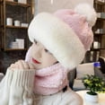 thumbnail image 3 of Grofry Women Plush Ball Decor Scarf Hat Thickened Neck Warm Windproof Hat Thick Fluffy Beanie Winter Headgear, 3 of 7
