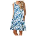 thumbnail image 1 of Elegante mujer sin mangas Rounk cuello verano cómodo bolsillos de impresión Casual vestido de tanque suelto OAVQHLG3B Store lin121212, 1 of 5