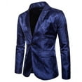 thumbnail image 1 of Faithtur Men's Dark Patterned Palace Style Western Body Fitting Formal One Button Blazer Shape Coat, 1 of 4