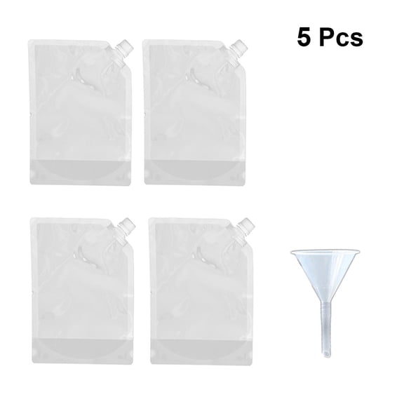 Clispeed Transparent Collapsible Plastic Flask for Wine Liquor with Funnel 1L Large Size and