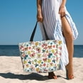 thumbnail image 3 of Wukai Butterfly Flowers Print Zipper Bag,large Beach Tote Bag,Waterproof Sandproof Bag,Grocery and Picnic Tote Travel Bag, 3 of 5