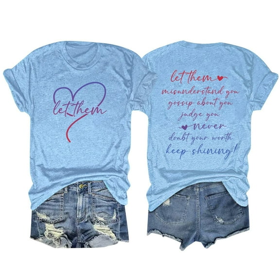 SHITINN Womens Tshirt Let Them Shirt Misunderstand You You T Shirt Funny Saying Graphic Tees Printed Motivation Short Sleeve Tops for Women Women's Tops, Tees & Blouses
