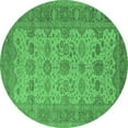 thumbnail image 1 of Ahgly Company Indoor Round Oriental Emerald Green Traditional Area Rugs, 8' Round, 1 of 4