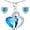 Blue, variant on Devuggo 925 Sterling Silver Heart Pendant Necklace Simulated Amethyst Stud Earrings Jewelry Set,Gifts for Women