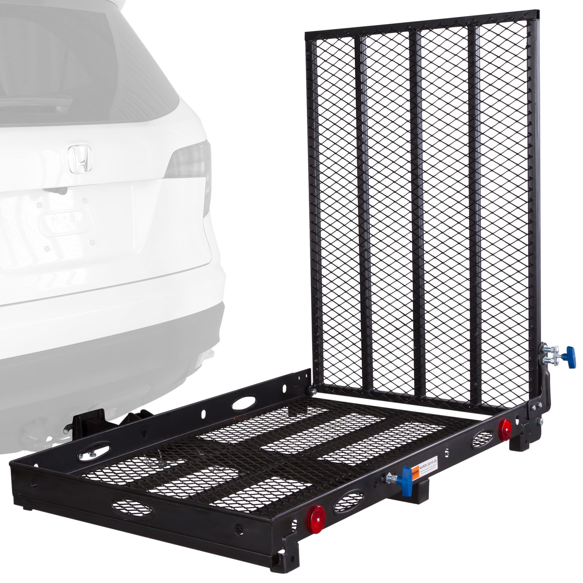 Trailer Hitch Cargo Carrier with 50 Folding Ramp for Scooter Lawn Mower Snow Blower Fits 2 Hitches Silver Walmart