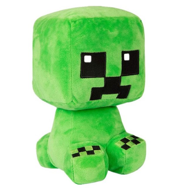 Minecraft Plush Toy Collection: 25cm Sitting Creeper (210g) & 17cm Steve Figure (50g) - Soft Stuffed Characters for Fans