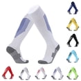 thumbnail image 4 of Virmaxy Soccer Knee High Socks Stretchy Breathable Reinforced Toe Heel Over The Knee Socks for Training Matches Athletic Use, for 6-13 Years, 4 of 4