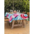 thumbnail image 4 of 52x70 Inch Outdoor Tablecloth with Umbrella Hole Zipper Rectangle Summer Blue Pool Rectangular Tablecloths Outside Waterproof Ocean Beach Swimming Ring Vintage Patio Table Cover for Picnic Party, 4 of 8