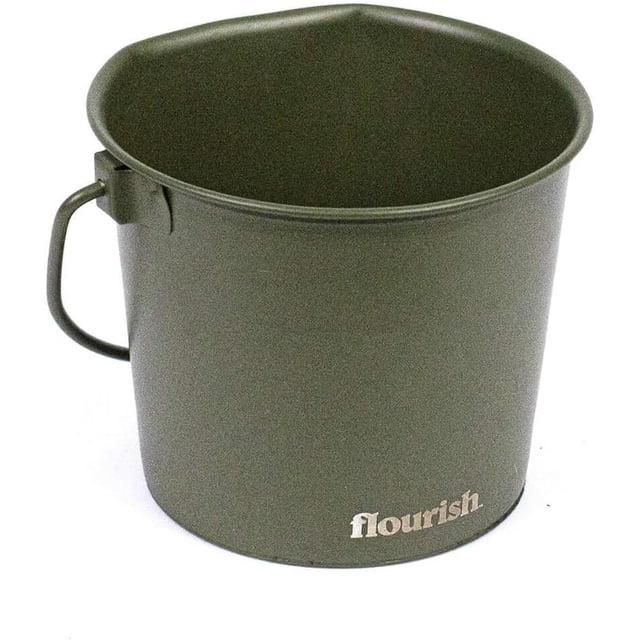Cubo de acero inoxidable para perros Flourish Pets, 6 L, color verde militar