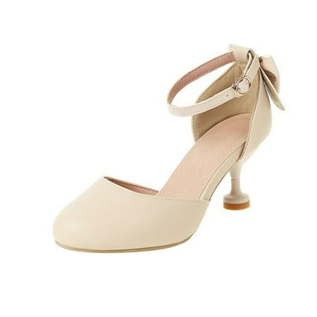 

MIASHUI Shoes for Children Big Kids Girls Dress Shoes High Heels High School Prom Shoes Sandals Shoes Beige 37