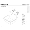 thumbnail image 6 of Kingston Brass GKTA2420198 Arcticstone 24-Inch Solid Surface White Stone Single Bowl Top-Mount Kitchen Sink with Backsplash and Strainer in Matte White, 6 of 8