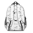 thumbnail image 3 of Cat Line Art White Pattern Backpack for School, Cute School Bag with Adjustable Shoulder Straps and Padded Back, 16.9"x12.6"x5.9", 3 of 4