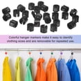 thumbnail image 4 of Uxcell 300-Pack Marcadores de Perchas para Ropa, Clips de Tamaño de Plástico L Codificados por Color para Prendas que se Ajustan a Varillas de 3mm-5mm [Negro], 4 of 6