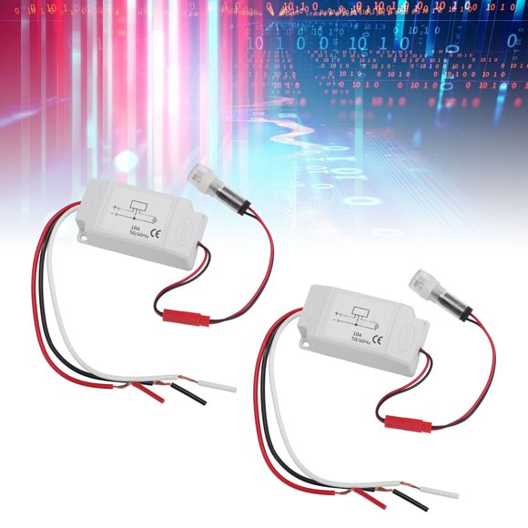 2 Pack Dusk to Dawn Photocell Light Sensor Switch Automatic On Off Light Control for LED, Fluorescent Street Lamps