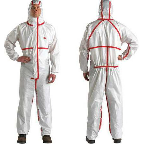 3M 4565BLKXXL Hooded Disposable Coveralls, 2XL, White, 2Way Zipper