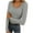 Gray, variant on Posijego Women's Ribbed Long Sleeve Shirts Lace Trim Basic Tee Tight Shirts Bottom Undershirts Trendy Clothes