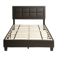 thumbnail image 4 of Elegant Faux Leather Upholstered Panel Bed Queen - Tobacco, 4 of 6