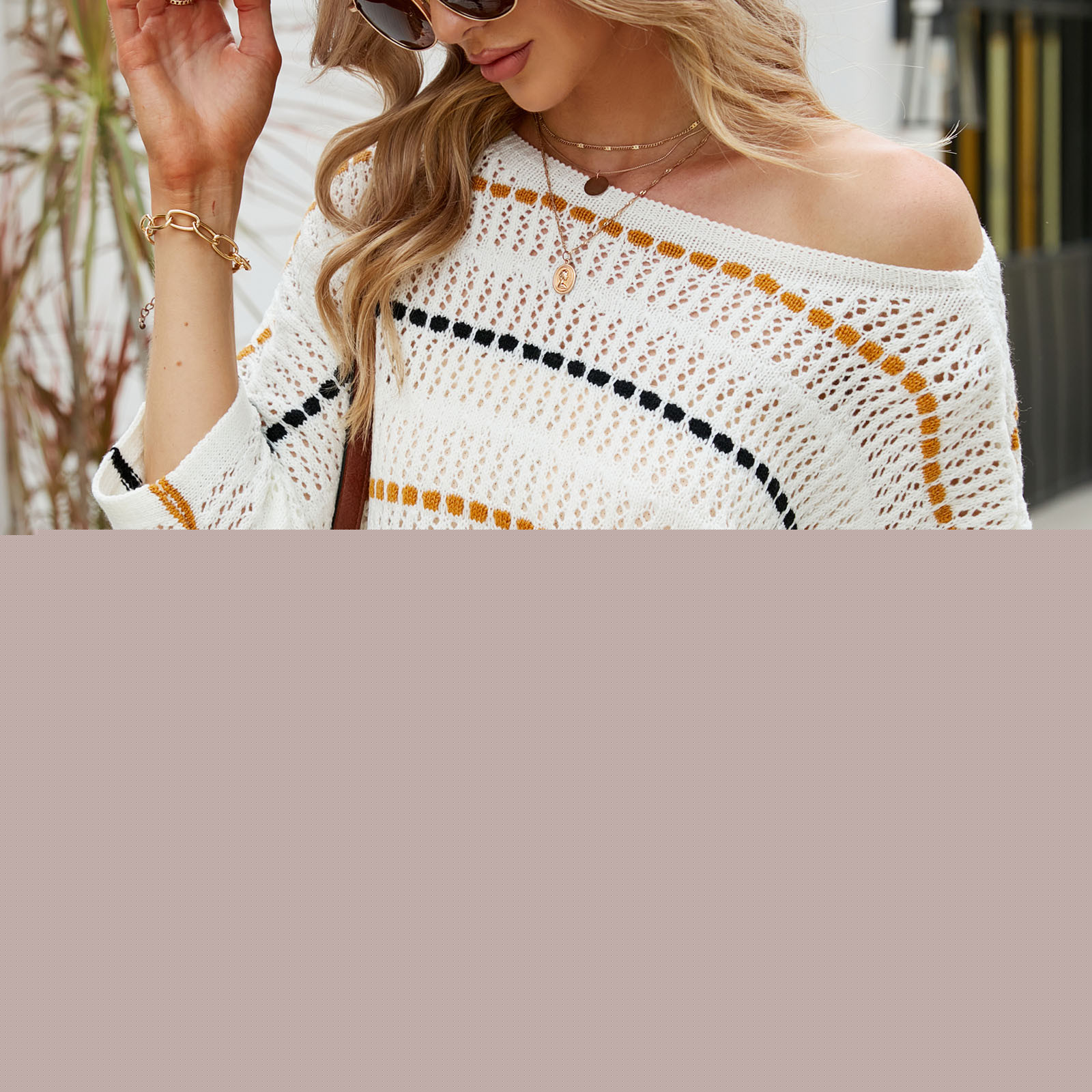 thumbnail image 2 of Suéteres de Otoño Para Mujer Casual Erógeno Moda Cuello Pico Color Sólido Manga Larga Tops Blusa Odeerbi  ODB138860, 2 of 7