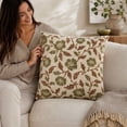 thumbnail image 7 of 2Pcs Vintage Pillow Covers, Green Brown Floral Print Throw Pillows, Antique Flower Pillowcases, Outdoor Accent Decorative Cushion Covers - 18''X18'', 7 of 7