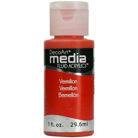 UPC: 0766218076779 | DecoArt Media Fluid Acrylic Paint 1 oz. Vermillion (Series 3)