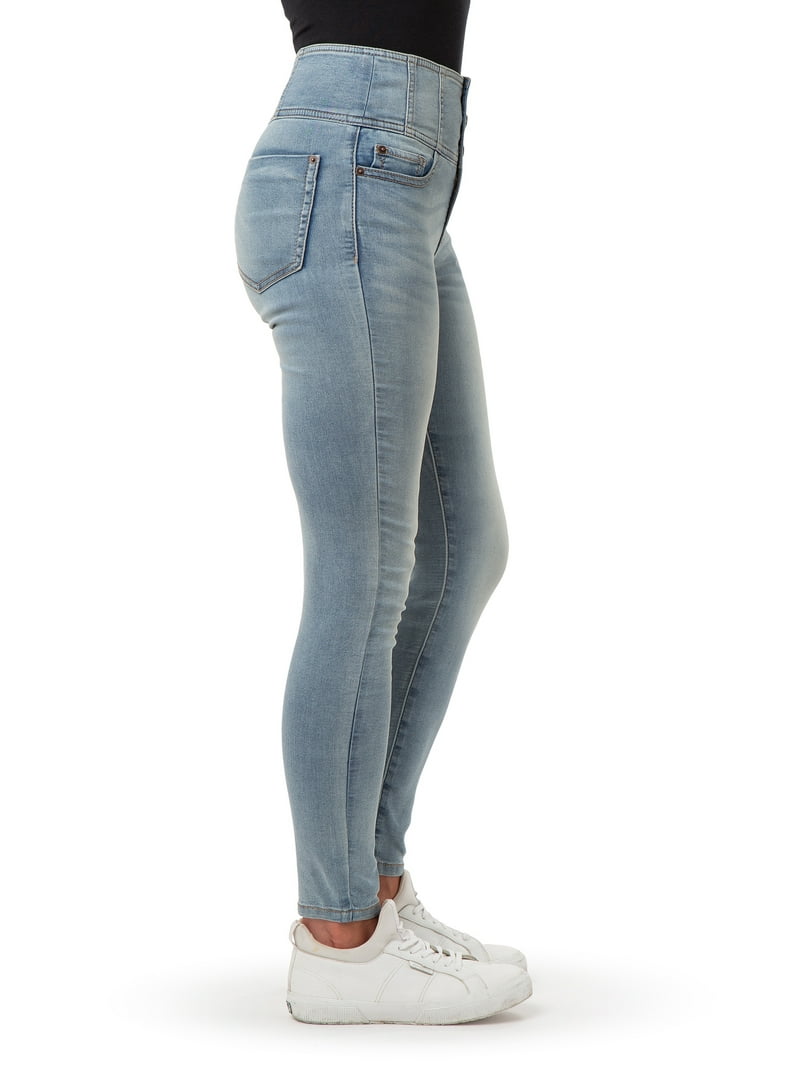 No Boundaries Juniors' High Rise Skinny Jeggings with Stretch and