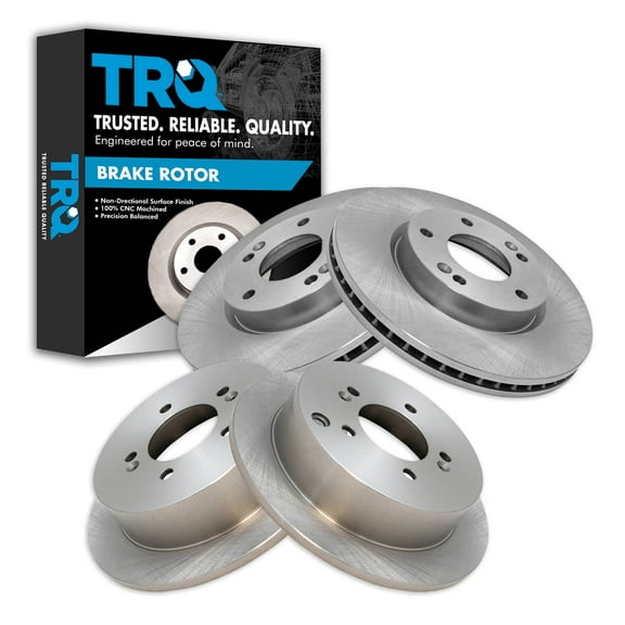 TRQ Front and Rear Brake Rotors Set Fits Select 2009 Hyundai Tucson 2005-2010 Kia Sportage