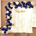 thumbnail image 4 of Kit de arco de globo, corona de globo azul marino, globos de látex blanco y dorado con confeti dorado, decoraciones para fiesta de cumpleaños, baby shower, boda. Afortunado Sencillez, 4 of 4