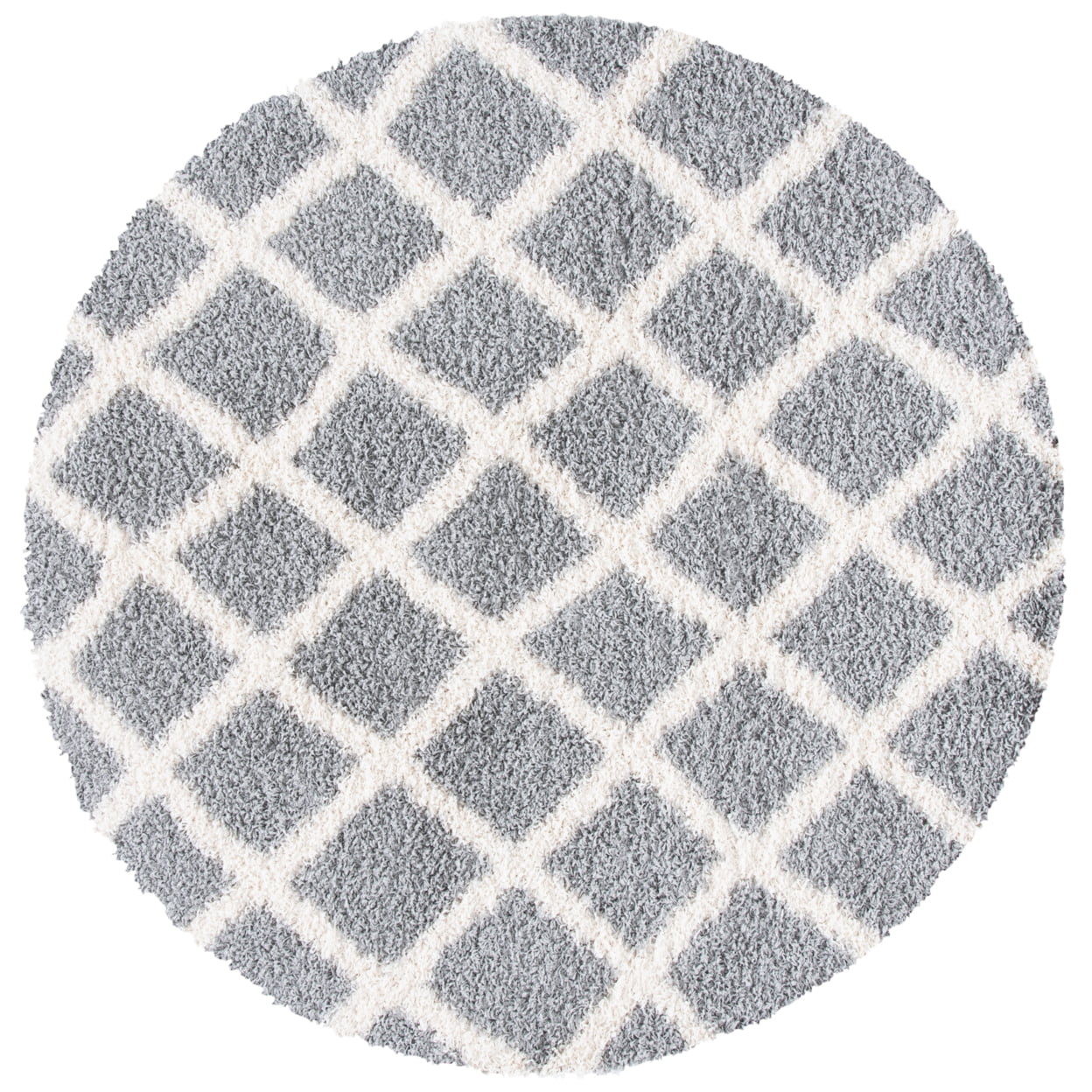 SAFAVIEH Dallas Jerrie Geometric Shag Area Rug, Grey/Ivory, 8'6" x 12'