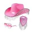 thumbnail image 4 of Cowboy Hat Adultos Adultos COWGIRL HAT FOR MUSIC Festival Conciertos Eventos Favor Rosa, 4 of 8