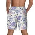 thumbnail image 4 of Haiem Lavender Flowers Mens Swim Trunks with Compression Liner 2 in 1 Swimming Shorts Stretch Swimwear Quick Dry,Board Shorts-Large, 4 of 9