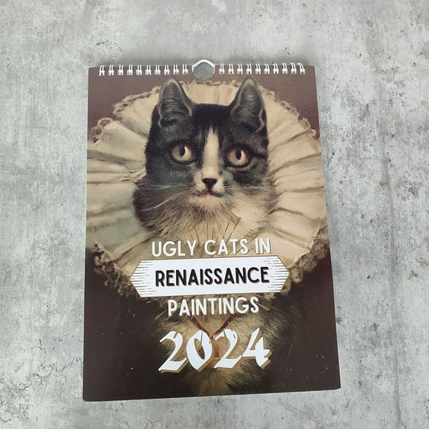 Lutabuo Calendrier mural pour chats 2024, 12 mois, à suspendre