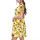 thumbnail image 2 of Disketp European-style Pattern Sunflower para Vestido de Manga Corta para Mujeres, Vestidos de Verano para Mujeres, Casual y Holgado para la Playa, 2 of 6