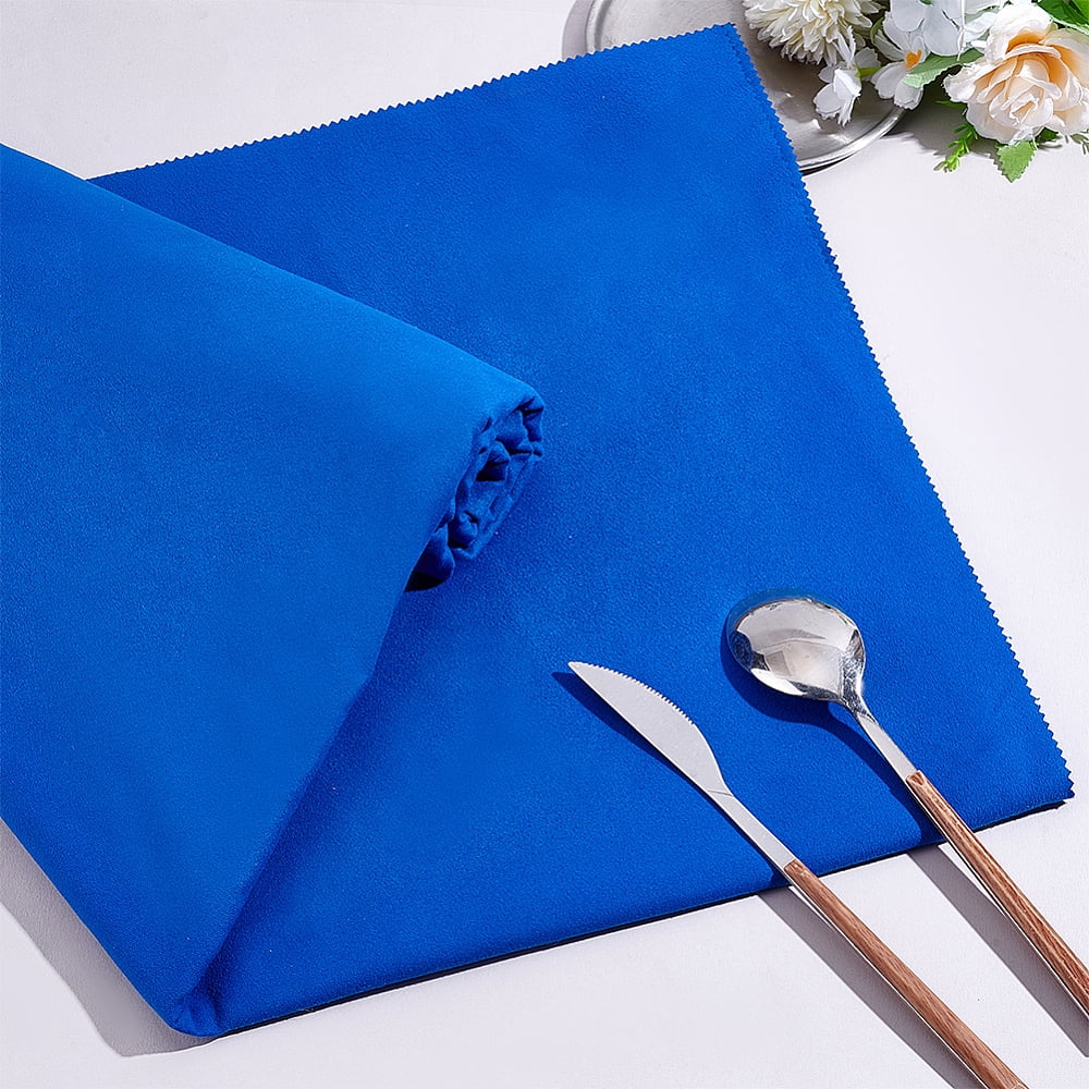 Velvet Silver Polishing Cloth Jewelry Cleaning Cloth Marine Blue 150x200x0.04cm DIY
