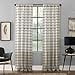 thumbnail image 3 of Clean Window Twill Stripe Allergy/Pet Friendly Anti-Dust Cafe Curtain, 52" x 63" Panel, Black/Linen, 3 of 4