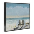 thumbnail image 4 of Stupell Industries Peaceful Beach Chairs Landscape Painting Black Framed Art Print Wall Art, 20 x 16, 4 of 10