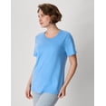 thumbnail image 3 of Hanes Perfect-T Women's Cotton Crewneck T-Shirt Carolina Blue S, 3 of 7