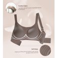 thumbnail image 7 of Exerin Women's Wireless Push Up Bra Comfort Full Coverage Seamless Bralette(Brown,XXL), 7 of 7