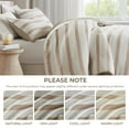 thumbnail image 6 of Regency Heights King/Cal King Comforter Set, Striped Texture Bedding Comforter Sets, 3 Pieces Tonal Stripes Woven Comforter with Pillow Sham, Taupe, 6 of 11