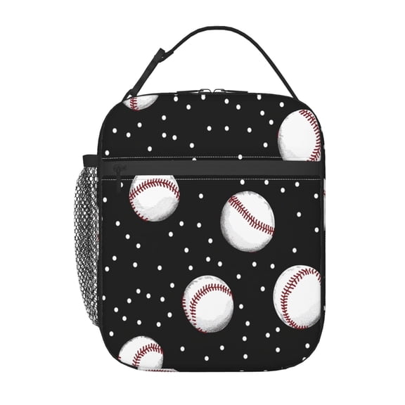 Baseball Lunch Bag for Office Women – Stylish Thermal Insulated Tote with Shoulder Strap, Lightweight for Work or Travel