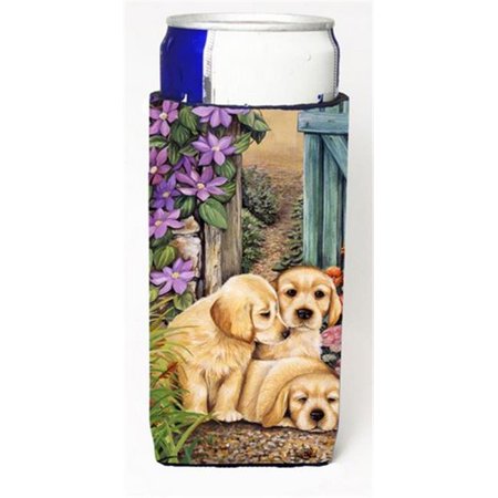

Yellow Labrador Puppies by Lesley Hallas Michelob Ultra Can coolers for Slim Cans