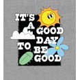 thumbnail image 2 of Positive Vibes It's Good To Be Good Heather Gray Adult Long Sleeve Hoodie-Small, 2 of 3