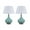 Turquoise/White, variant on Aspen Creative 40027, Two Pack Set 23" High Modern Glass Table Lamp, Turquoise with Antique Red Copper Base and Hardback Empire Shaped Lamp Shade in White, 14 1/2" Wide