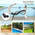 thumbnail image 5 of Laicejoy Outdoor Double Chaise Lounge Chair, Patio Loveseat Lounger with Sunshade Canopy & Headrest Pillows, 5 of 8