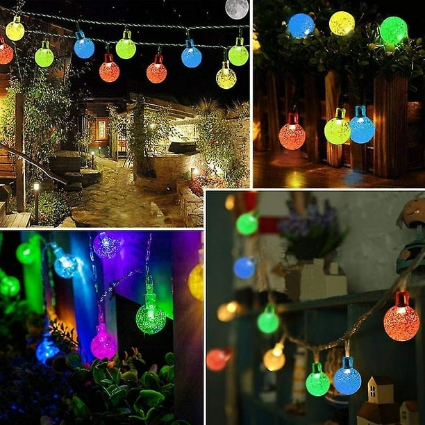 50 Led Solar Powered Retro Bulb String Lights Garden Outdoor Fairy